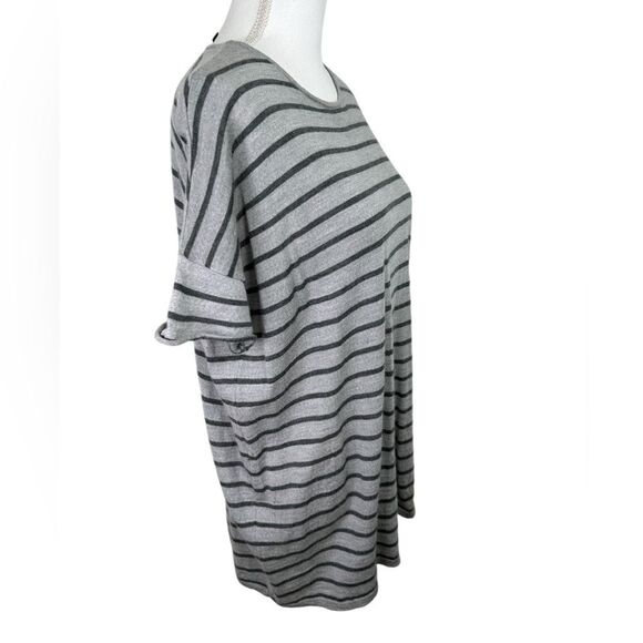 Eileen Fisher 100% Merino Wool Short Sleeve Striped Sweater Oversized Size S - Picture 3 of 8